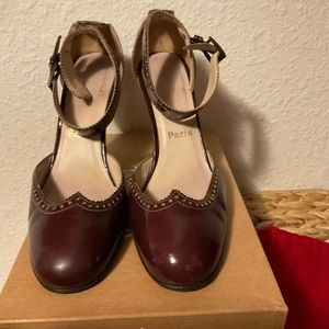 Christian Louboutin maroon strappy heels, EU size 40. Just the heels.